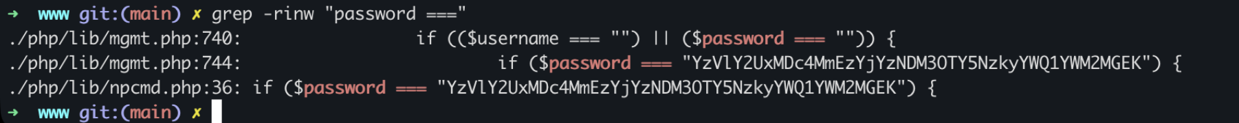 Hardcoded password